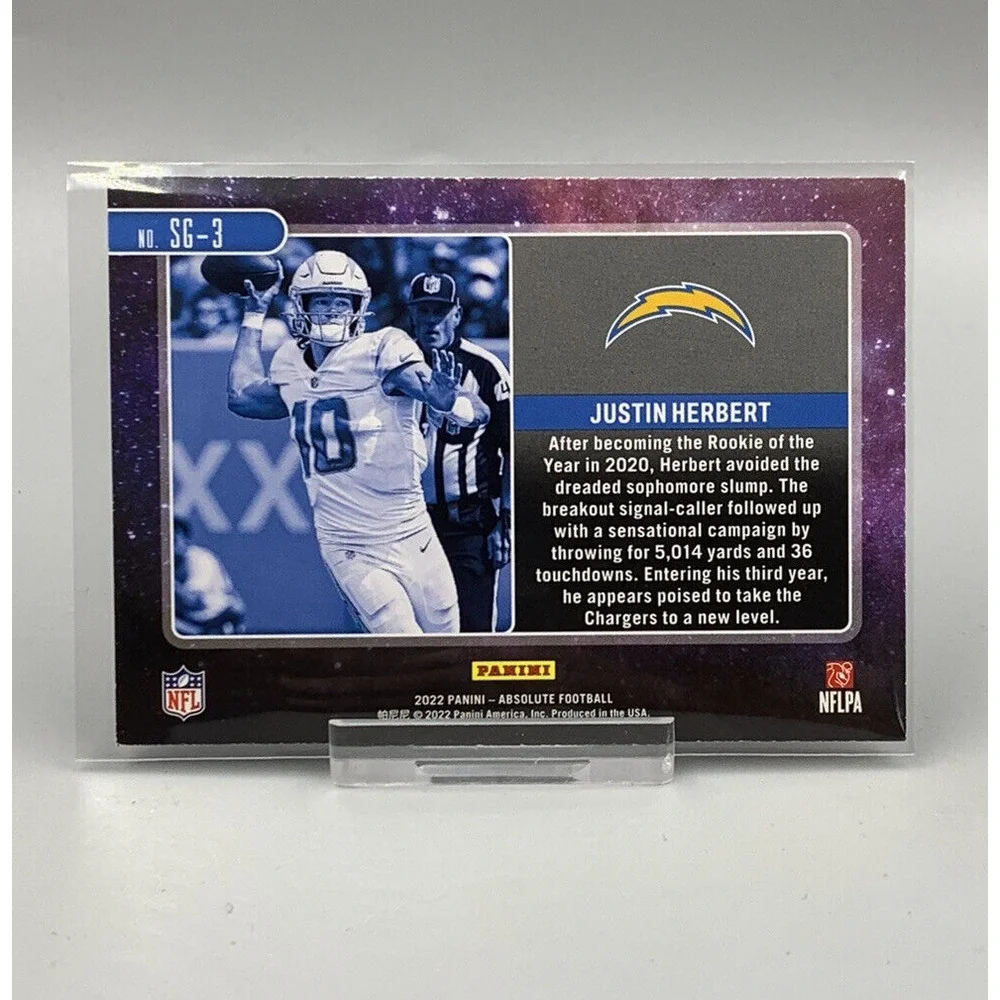 2022 Panini Absolute Justin‎ Herbert Star Gazing Los Angeles Chargers SG3